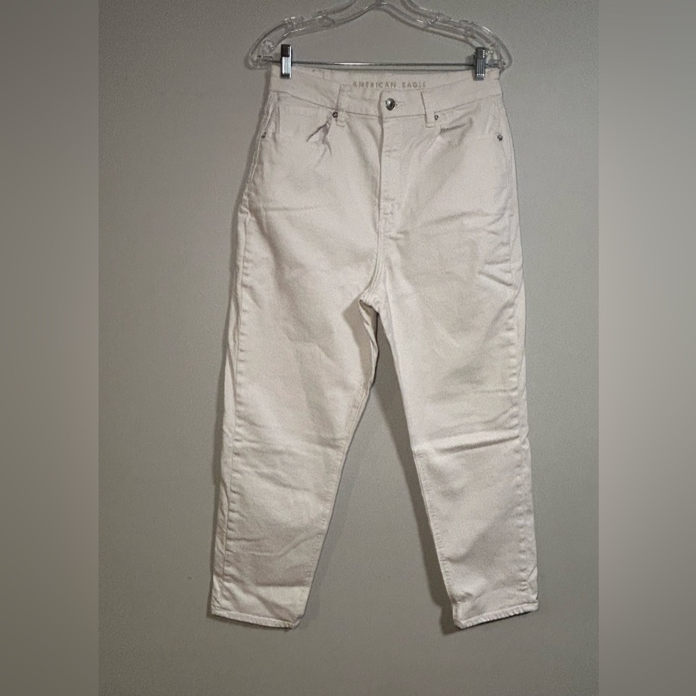 American Eagle Outfitters Women's Off-White Cropped Jeans
